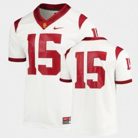 #15 Custom College Football USC Game Men White Jersey 625594-879