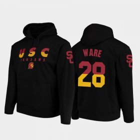 #28 Aca'Cedric Ware Wedge Performance Trojans College Football Pullover Mens Black Hoodie 683464-886