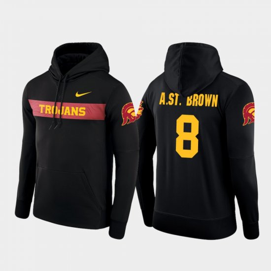 #8 Amon-Ra St. Brown Sideline Seismic USC Football Performance Men Black Hoodie 303349-371