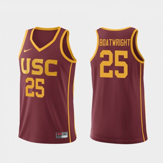 #25 Bennie Boatwright Replica Trojans College Basketball Men Cardinal Jersey 834962-874