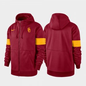2019 Sideline Therma-FIT USC Performance Full-Zip Mens Cardinal Hoodie 578826-687