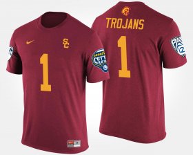 #1 Bowl Game Trojans No.1 Pac-12 Conference Cotton Bowl Name and Number Men's Cardinal T-Shirt 561435-846