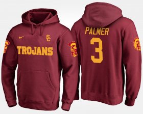 #3 Carson Palmer Name and Number Trojans Men's Cardinal Hoodie 377401-223