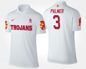 #3 Carson Palmer Name and Number Trojans Men's White Polo 253285-300