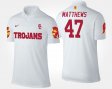 #47 Clay Matthews Name and Number USC Mens White Polo 604467-551