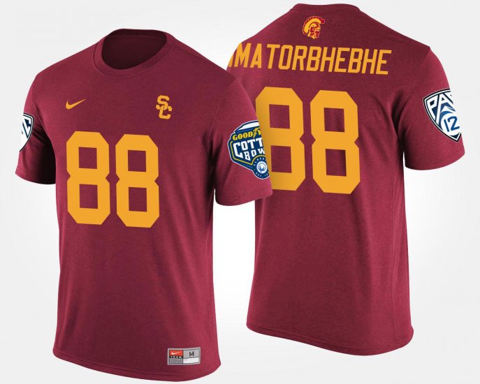 #88 Daniel Imatorbhebhe Bowl Game USC Trojans Pac-12 Conference Cotton Bowl Men Cardinal T-Shirt 556205-358