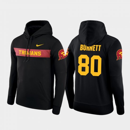 #80 Deontay Burnett Sideline Seismic Trojans Football Performance Mens Black Hoodie 148857-184
