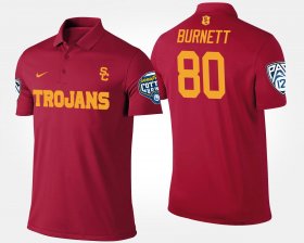 #80 Deontay Burnett Bowl Game USC Pac-12 Conference Cotton Bowl Name and Number Men's Cardinal Polo 398287-566