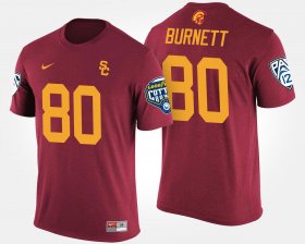 #80 Deontay Burnett Bowl Game Trojans Pac-12 Conference Cotton Bowl Men Cardinal T-Shirt 415596-186