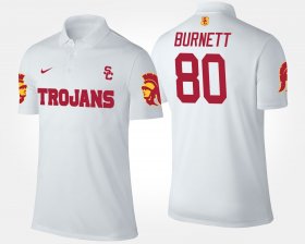 #80 Deontay Burnett Name and Number USC Trojans Men's White Polo 517775-190