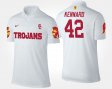 #42 Devon Kennard Name and Number Trojans Men's White Polo 480726-783