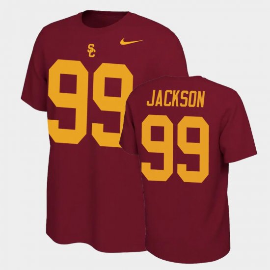 #99 Drake Jackson Name and Number USC Name & Number Retro Men Cardinal T-Shirt 716820-933