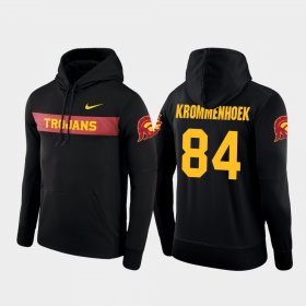 #84 Erik Krommenhoek Sideline Seismic Trojans Football Performance Mens Black Hoodie 911850-133