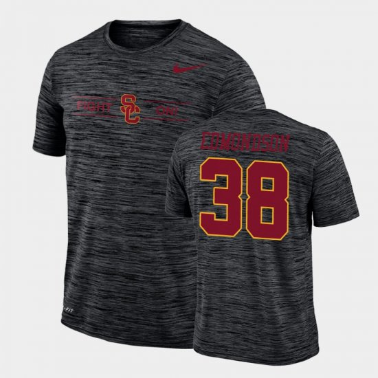 #38 Chris Edmondson GFX Velocity USC Trojans Sideline Legend Performance Mens Black T-Shirt 786268-723