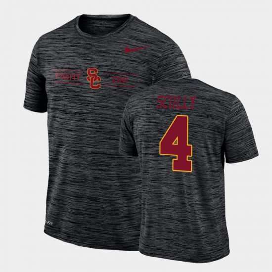 #4 Trevor Scully GFX Velocity USC Sideline Legend Performance Men\'s Black T-Shirt 388018-438