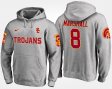 #8 Iman Marshall Name and Number USC Trojans Men Gray Hoodie 162040-318