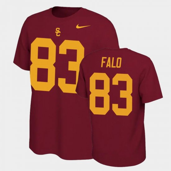 #83 Josh Falo Name and Number USC Name & Number Retro Mens Cardinal T-Shirt 264351-837