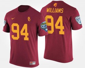 #94 Leonard Williams Bowl Game Trojans Pac-12 Conference Cotton Bowl Men Cardinal T-Shirt 984356-167
