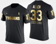 #33 Marcus Allen Gold Limited Trojans Short Sleeve With Message Mens Black T-Shirt 197038-361