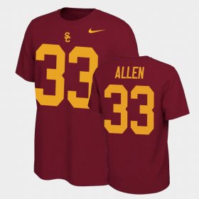 #33 Marcus Allen Name and Number Trojans Name & Number Retro Mens Cardinal T-Shirt 514079-488