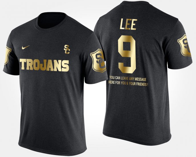 #9 Marqise Lee Gold Limited USC Short Sleeve With Message Men\'s Black T-Shirt 941616-986