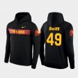 #49 Michael Brown Sideline Seismic Trojans Football Performance Men Black Hoodie 603771-498