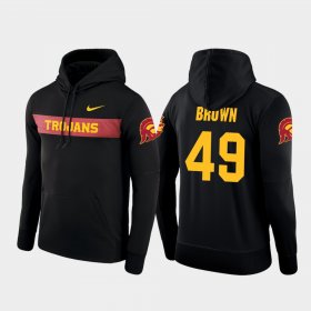 #49 Michael Brown Sideline Seismic Trojans Football Performance Men Black Hoodie 603771-498