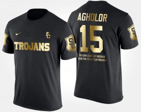 #15 Nelson Agholor Gold Limited USC Short Sleeve With Message Mens Black T-Shirt 887539-901