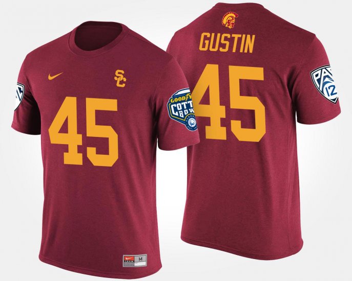 #45 Porter Gustin Bowl Game Trojans Pac-12 Conference Cotton Bowl Men Cardinal T-Shirt 429155-582