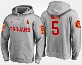 #5 Reggie Bush Name and Number Trojans Mens Gray Hoodie 727746-918