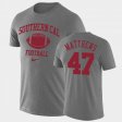 #47 Clay Matthews Retro Football USC Legend Performance Men's Heathered Gray T-Shirt 564172-319