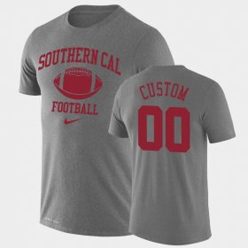 #00 Custom Retro Football USC Legend Performance Mens Heathered Gray T-Shirt 336014-542