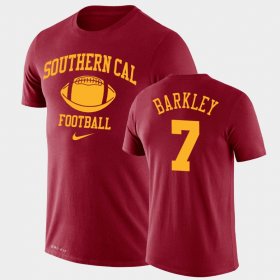 #7 Matt Barkley Retro Football USC Trojans Legend Performance Men's Cardinal T-Shirt 798955-344