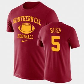 #5 Reggie Bush Retro Football USC Legend Performance Mens Cardinal T-Shirt 839215-478