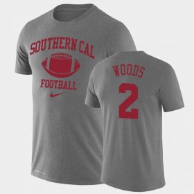 #2 Robert Woods Retro Football Trojans Legend Performance Men Heathered Gray T-Shirt 324416-937