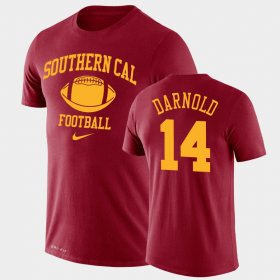 #14 Sam Darnold Retro Football USC Legend Performance Men Cardinal T-Shirt 804957-869
