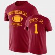 #1 Velus Jones Jr. Retro Football Trojans Legend Performance Mens Cardinal T-Shirt 929052-744