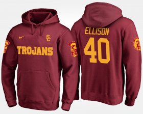 #40 Rhett Ellison Name and Number USC Men Cardinal Hoodie 675400-266