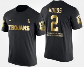 #2 Robert Woods Gold Limited USC Short Sleeve With Message Men's Black T-Shirt 699856-169