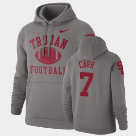 #7 Stephen Carr Retro Football USC Trojans Pullover Men Heathered Gray Hoodie 887005-126