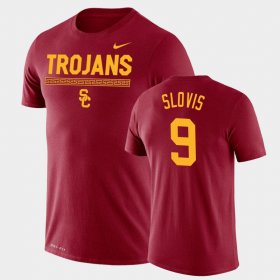 #9 Kedon Slovis Team DNA Trojans Legend Performance Mens Cardinal T-Shirt 414365-936