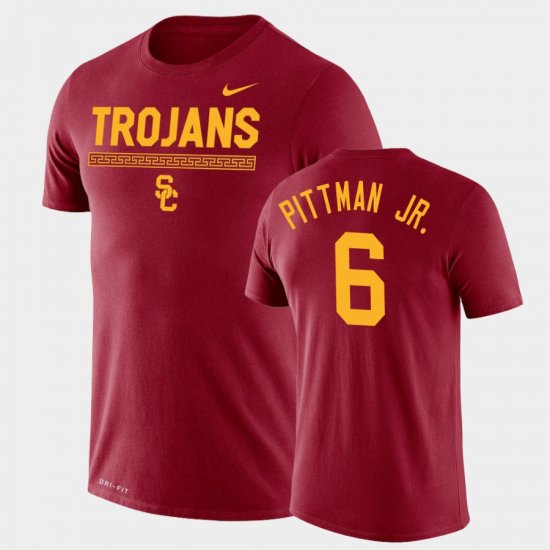 #6 Michael Pittman Jr. Team DNA USC Legend Performance Men\'s Cardinal T-Shirt 160467-583