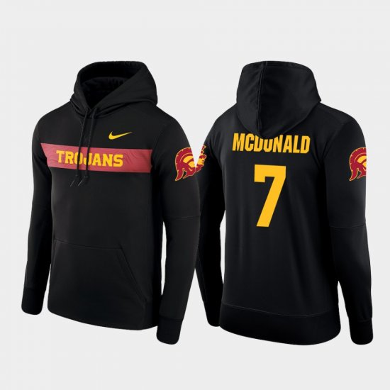 #7 T.J. McDonald Sideline Seismic Trojans Football Performance Men\'s Black Hoodie 352631-115