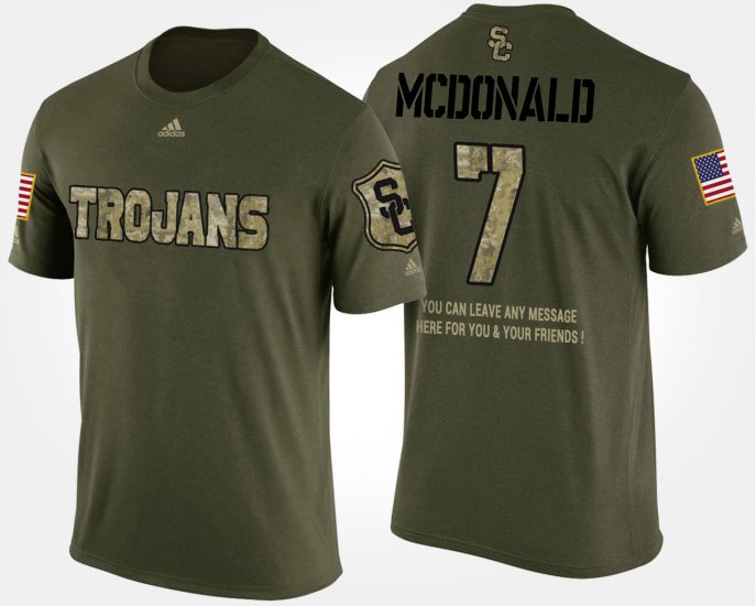 #7 T.J. McDonald Military Trojans Short Sleeve With Message Mens Camo T-Shirt 672242-375