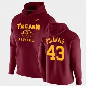 #43 Troy Polamalu Oopty Oop Trojans Football Pullover Mens Cardinal Hoodie 588097-599