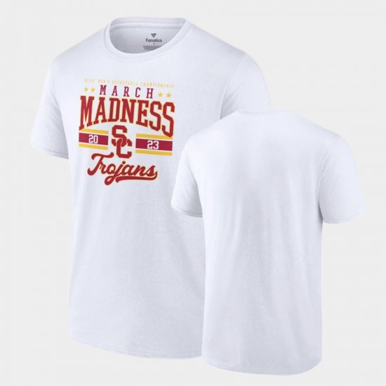USC 2023 NCAA Basketball Tournament March Madness Men White T-Shirt 370043-694