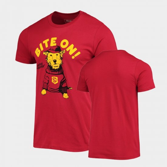College Football USC Homefield George Tirebiter Dog Mascot Vintage Unisex Cardinal T-Shirt 637807-768