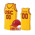#00 Custom College Basketball Trojans Home Men's Yellow Jersey 233489-995