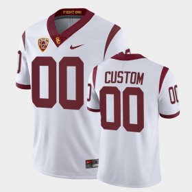 #00 Custom College Football USC Trojans Fight On Men's White Jersey 877308-321