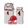 #4 Kevin Porter Jr. College Basketball Trojans Free Hat Men White Jersey 616535-385